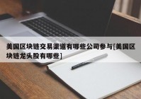 美国区块链交易渠道有哪些公司参与[美国区块链龙头股有哪些]